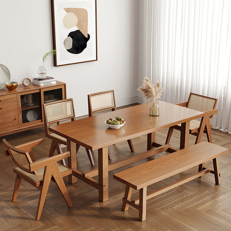 Solid Wood Dining Table Modern Rectangle Table with Trestle Base 70.9"L x 31.5"W x 29.5"H Without Chairs Clearhalo ' dining_table' 'Dining Tables & Seating' 'Dining Tables' 'furn' 'furn_dining_table' 'Furniture' 'furniture_dining_table' 'Kitchen & Dining Furniture' 'kitchen&dining_furn' 'kitchen' 'kitchen_dining_table' 4665725