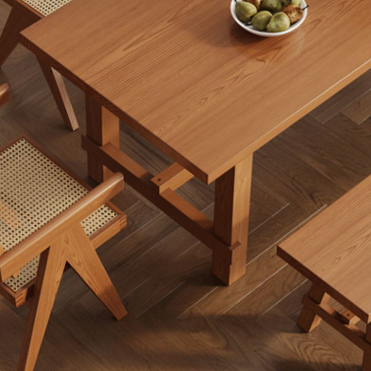 Solid Wood Dining Table Modern Rectangle Table with Trestle Base Clearhalo ' dining_table' 'Dining Tables & Seating' 'Dining Tables' 'furn' 'furn_dining_table' 'Furniture' 'furniture_dining_table' 'Kitchen & Dining Furniture' 'kitchen&dining_furn' 'kitchen' 'kitchen_dining_table' 4665730