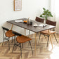 Traditional Luxury Dining Table Rectangle Wooden 4 Legs Table with Metal Base Gold 63"L x 31.5"W x 29.5"H Without Chairs Clearhalo ' dining_table' 'Dining Tables & Seating' 'Dining Tables' 'furn' 'furn_dining_table' 'Furniture' 'furniture_dining_table' 'Kitchen & Dining Furniture' 'kitchen&dining_furn' 'kitchen' 'kitchen_dining_table' 4665764