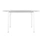 Metal Modern Oval Dining Table Clear Glass Top Table with 4 Legs White 57.1"L x 29.5"W x 29.5"H Without Chairs Clearhalo ' dining_table' 'Dining Tables & Seating' 'Dining Tables' 'furn' 'furn_dining_table' 'Furniture' 'furniture_dining_table' 'Kitchen & Dining Furniture' 'kitchen&dining_furn' 'kitchen' 'kitchen_dining_table' 4665801