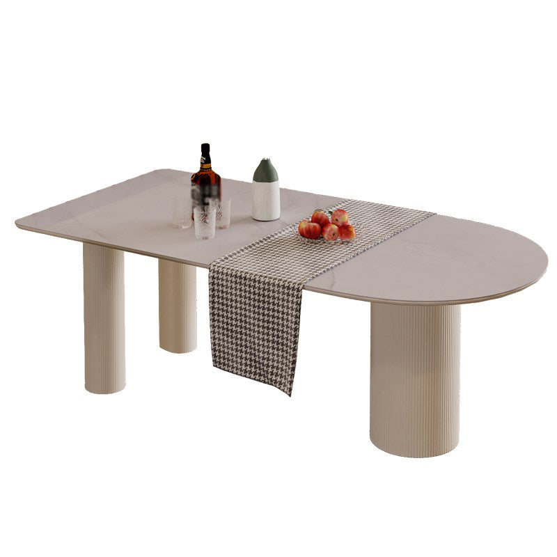 Free Form Sintered Stone Table for Restaurant Modern Indoor White Table with 3 Legs Clearhalo ' dining_table' 'Dining Tables & Seating' 'Dining Tables' 'furn' 'furn_dining_table' 'Furniture' 'furniture_dining_table' 'Kitchen & Dining Furniture' 'kitchen&dining_furn' 'kitchen' 'kitchen_dining_table' 4665815
