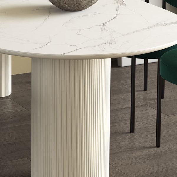 Free Form Sintered Stone Table for Restaurant Modern Indoor White Table with 3 Legs Clearhalo ' dining_table' 'Dining Tables & Seating' 'Dining Tables' 'furn' 'furn_dining_table' 'Furniture' 'furniture_dining_table' 'Kitchen & Dining Furniture' 'kitchen&dining_furn' 'kitchen' 'kitchen_dining_table' 4665817