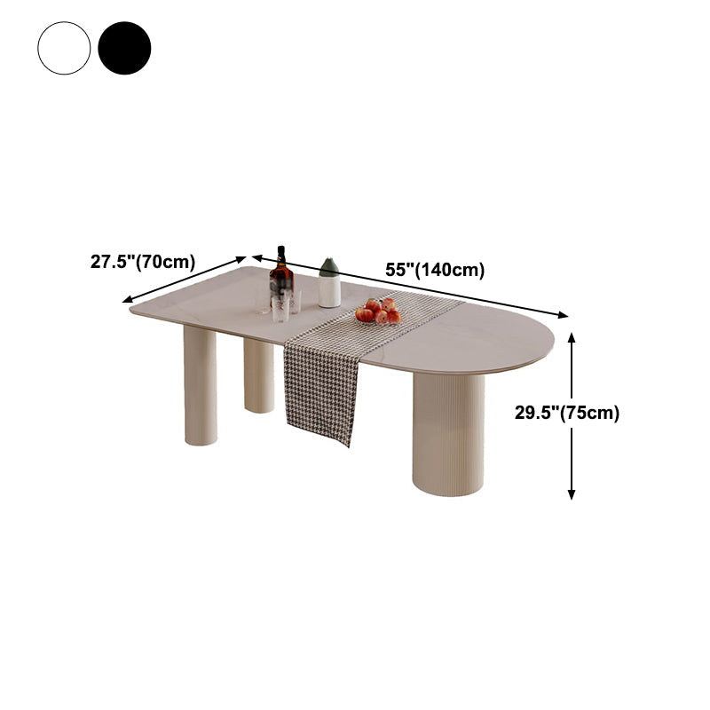Free Form Sintered Stone Table for Restaurant Modern Indoor White Table with 3 Legs Clearhalo ' dining_table' 'Dining Tables & Seating' 'Dining Tables' 'furn' 'furn_dining_table' 'Furniture' 'furniture_dining_table' 'Kitchen & Dining Furniture' 'kitchen&dining_furn' 'kitchen' 'kitchen_dining_table' 4665822