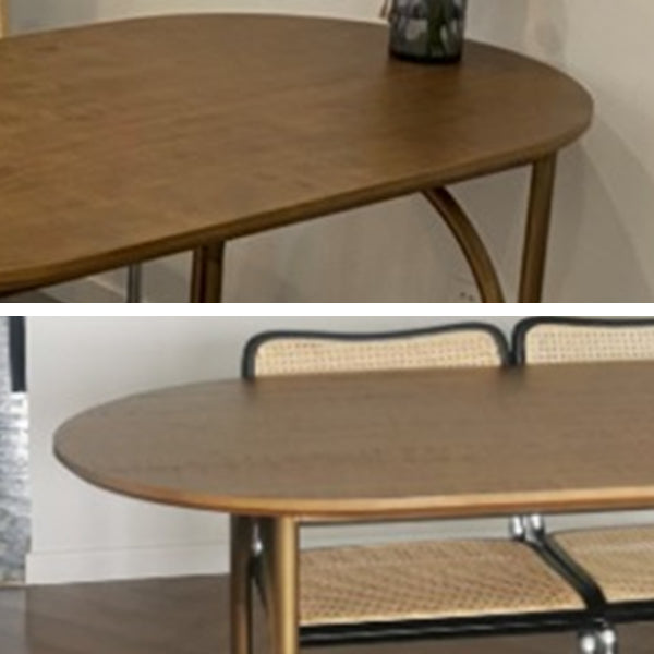 Modern Pine Wood Table for Restaurant Oval Indoor Dining Table with 4 Legs Clearhalo ' dining_table' 'Dining Tables & Seating' 'Dining Tables' 'furn' 'furn_dining_table' 'Furniture' 'furniture_dining_table' 'Kitchen & Dining Furniture' 'kitchen&dining_furn' 'kitchen' 'kitchen_dining_table' 4665862