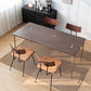 Traditional Luxury Dining Table Brown Solid Wood Dining Table with Metal Base Gold 70.9"L x 31.5"W x 29.5"H Without Chairs Clearhalo ' dining_table' 'Dining Tables & Seating' 'Dining Tables' 'furn' 'furn_dining_table' 'Furniture' 'furniture_dining_table' 'Kitchen & Dining Furniture' 'kitchen&dining_furn' 'kitchen' 'kitchen_dining_table' 4665873
