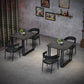 Industrial Style Dining Table Black Sintered Stone Dining Table with Metal Base Sled 23.6"L x 23.6"W x 29.5"H Without Chairs Clearhalo ' dining_table' 'Dining Tables & Seating' 'Dining Tables' 'furn' 'furn_dining_table' 'Furniture' 'furniture_dining_table' 'Kitchen & Dining Furniture' 'kitchen&dining_furn' 'kitchen' 'kitchen_dining_table' 4665886