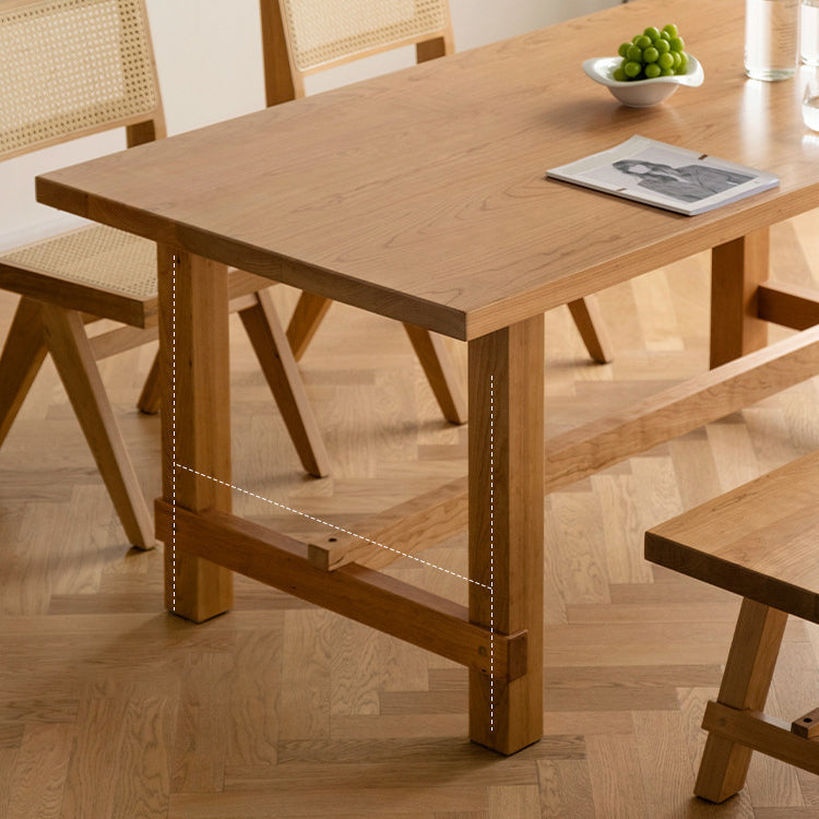 Pine Wood Dining Table Modern Rectangle Table with Trestle Base Clearhalo ' dining_table' 'Dining Tables & Seating' 'Dining Tables' 'furn' 'furn_dining_table' 'Furniture' 'furniture_dining_table' 'Kitchen & Dining Furniture' 'kitchen&dining_furn' 'kitchen' 'kitchen_dining_table' 4665909