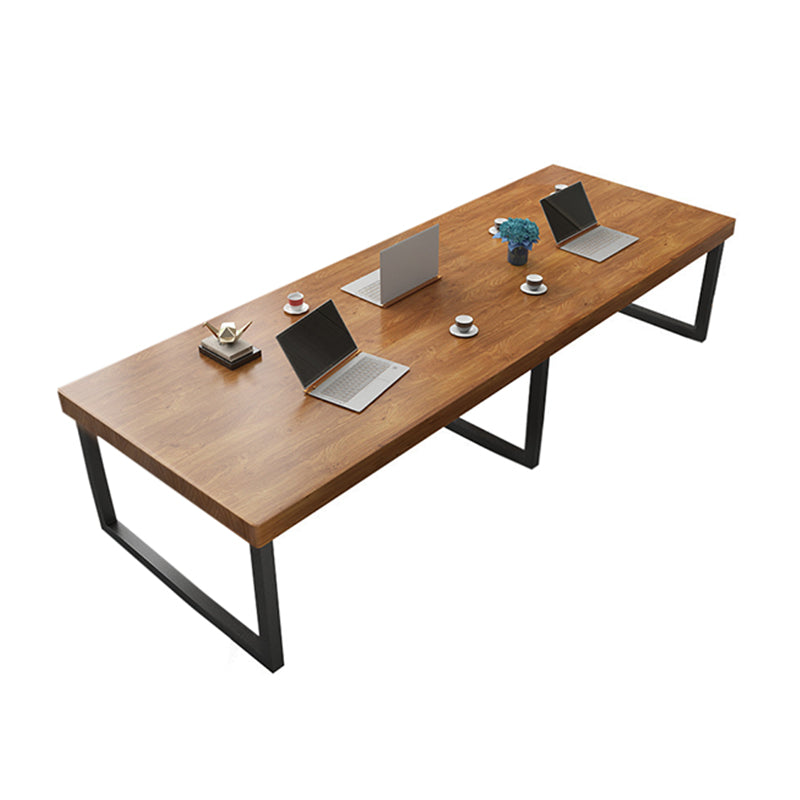 Pine Wood Top Dining Table Industrial Dining Table with Sled Base Without Chairs Clearhalo ' dining_table' 'Dining Tables & Seating' 'Dining Tables' 'furn' 'furn_dining_table' 'Furniture' 'furniture_dining_table' 'Kitchen & Dining Furniture' 'kitchen&dining_furn' 'kitchen' 'kitchen_dining_table' 4665922