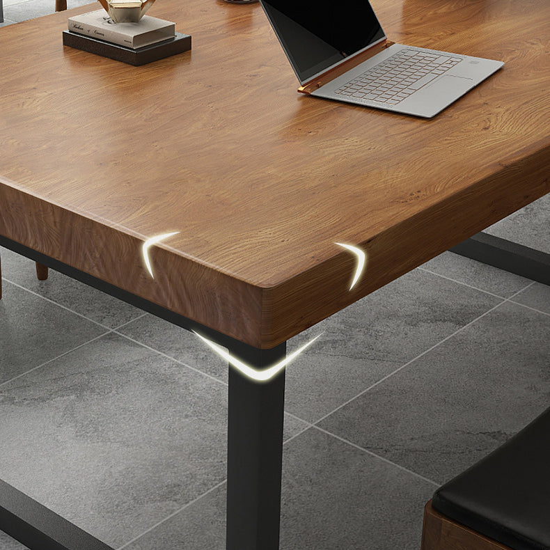 Pine Wood Top Dining Table Industrial Dining Table with Sled Base Clearhalo ' dining_table' 'Dining Tables & Seating' 'Dining Tables' 'furn' 'furn_dining_table' 'Furniture' 'furniture_dining_table' 'Kitchen & Dining Furniture' 'kitchen&dining_furn' 'kitchen' 'kitchen_dining_table' 4665923