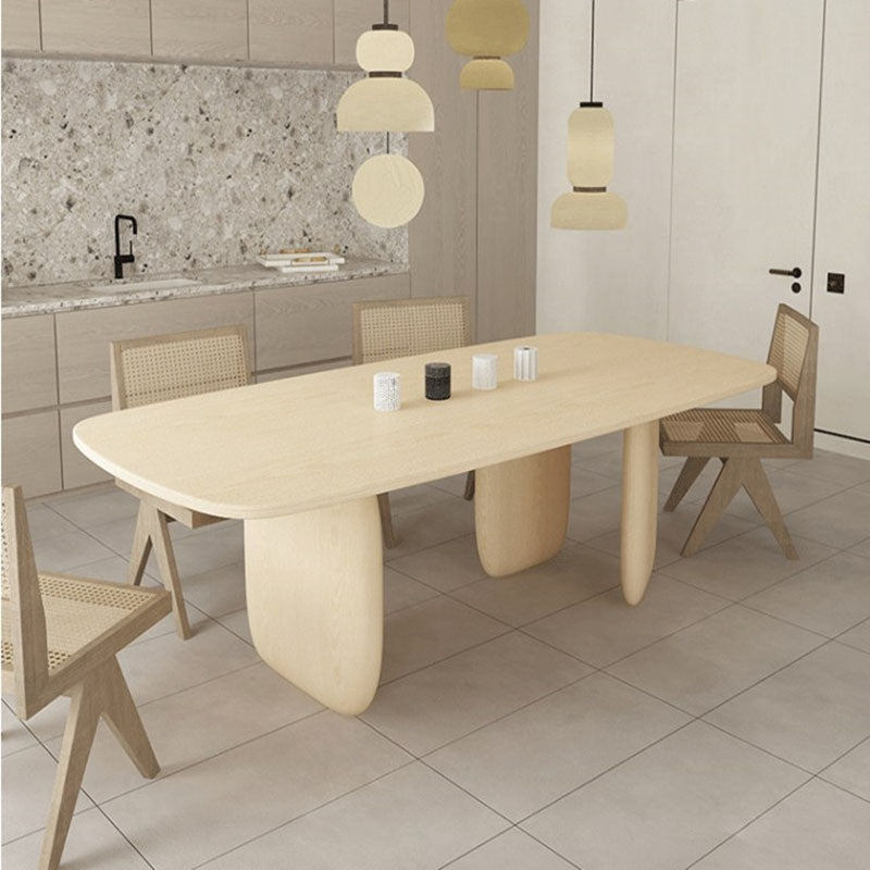 Modern Solid Wood Table for Restaurant Rectangle Dining Table with 3 Legs Natural Without Chairs Clearhalo ' dining_table' 'Dining Tables & Seating' 'Dining Tables' 'furn' 'furn_dining_table' 'Furniture' 'furniture_dining_table' 'Kitchen & Dining Furniture' 'kitchen&dining_furn' 'kitchen' 'kitchen_dining_table' 4665942