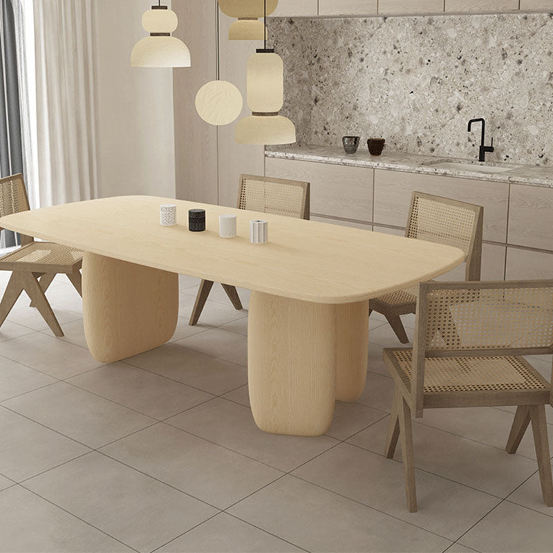 Modern Solid Wood Table for Restaurant Rectangle Dining Table with 3 Legs Clearhalo ' dining_table' 'Dining Tables & Seating' 'Dining Tables' 'furn' 'furn_dining_table' 'Furniture' 'furniture_dining_table' 'Kitchen & Dining Furniture' 'kitchen&dining_furn' 'kitchen' 'kitchen_dining_table' 4665951