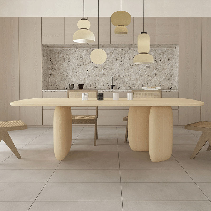 Modern Solid Wood Table for Restaurant Rectangle Dining Table with 3 Legs Clearhalo ' dining_table' 'Dining Tables & Seating' 'Dining Tables' 'furn' 'furn_dining_table' 'Furniture' 'furniture_dining_table' 'Kitchen & Dining Furniture' 'kitchen&dining_furn' 'kitchen' 'kitchen_dining_table' 4665954