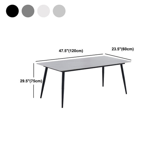 Rectangle Contemporary Table Stone Kitchen Dinner Table with 4 Legs Clearhalo ' dining_table' 'Dining Tables & Seating' 'Dining Tables' 'furn' 'furn_dining_table' 'Furniture' 'furniture_dining_table' 'Kitchen & Dining Furniture' 'kitchen&dining_furn' 'kitchen' 'kitchen_dining_table' 4665986