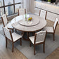 Modern Stone Round Folding Table Solid Wood Pedestal Casual Dining Table Walnut Without Chairs Clearhalo ' dining_table' 'Dining Tables & Seating' 'Dining Tables' 'furn' 'furn_dining_table' 'Furniture' 'furniture_dining_table' 'Kitchen & Dining Furniture' 'kitchen&dining_furn' 'kitchen' 'kitchen_dining_table' 4665993