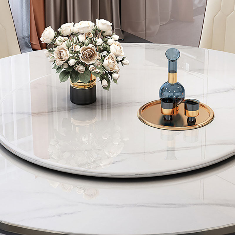 Modern Stone Round Folding Table Solid Wood Pedestal Casual Dining Table Clearhalo ' dining_table' 'Dining Tables & Seating' 'Dining Tables' 'furn' 'furn_dining_table' 'Furniture' 'furniture_dining_table' 'Kitchen & Dining Furniture' 'kitchen&dining_furn' 'kitchen' 'kitchen_dining_table' 4665996