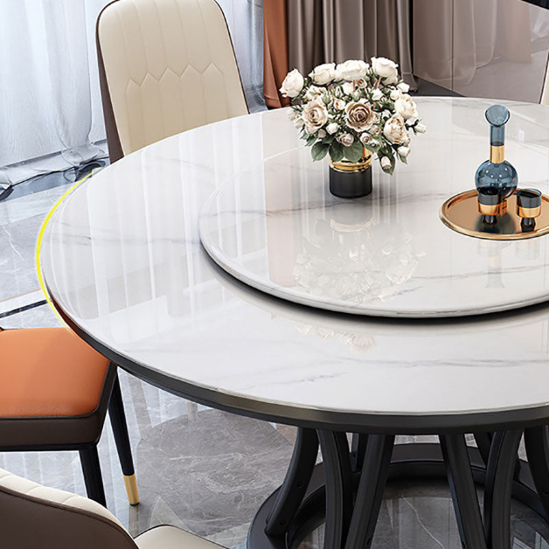Modern Stone Round Folding Table Solid Wood Pedestal Casual Dining Table Clearhalo ' dining_table' 'Dining Tables & Seating' 'Dining Tables' 'furn' 'furn_dining_table' 'Furniture' 'furniture_dining_table' 'Kitchen & Dining Furniture' 'kitchen&dining_furn' 'kitchen' 'kitchen_dining_table' 4665998