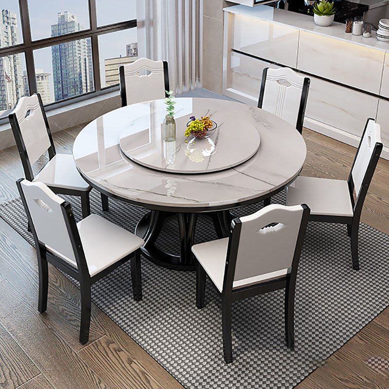 Modern Stone Round Folding Table Solid Wood Pedestal Casual Dining Table Clearhalo ' dining_table' 'Dining Tables & Seating' 'Dining Tables' 'furn' 'furn_dining_table' 'Furniture' 'furniture_dining_table' 'Kitchen & Dining Furniture' 'kitchen&dining_furn' 'kitchen' 'kitchen_dining_table' 4666000