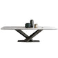 Sintered Stone Table for Restaurant Industrial Rectangle Dining Table Metal Pedestal White Without Chairs Clearhalo ' dining_table' 'Dining Tables & Seating' 'Dining Tables' 'furn' 'furn_dining_table' 'Furniture' 'furniture_dining_table' 'Kitchen & Dining Furniture' 'kitchen&dining_furn' 'kitchen' 'kitchen_dining_table' 4666011
