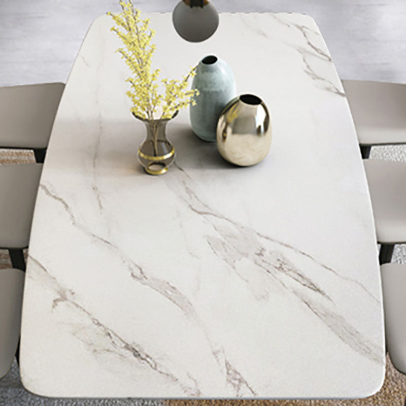Sintered Stone Table for Restaurant Industrial Rectangle Dining Table Metal Pedestal Clearhalo ' dining_table' 'Dining Tables & Seating' 'Dining Tables' 'furn' 'furn_dining_table' 'Furniture' 'furniture_dining_table' 'Kitchen & Dining Furniture' 'kitchen&dining_furn' 'kitchen' 'kitchen_dining_table' 4666012