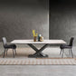 Sintered Stone Table for Restaurant Industrial Rectangle Dining Table Metal Pedestal Clearhalo ' dining_table' 'Dining Tables & Seating' 'Dining Tables' 'furn' 'furn_dining_table' 'Furniture' 'furniture_dining_table' 'Kitchen & Dining Furniture' 'kitchen&dining_furn' 'kitchen' 'kitchen_dining_table' 4666015