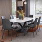 Sintered Stone Table for Restaurant Industrial Rectangle Dining Table Metal Pedestal Clearhalo ' dining_table' 'Dining Tables & Seating' 'Dining Tables' 'furn' 'furn_dining_table' 'Furniture' 'furniture_dining_table' 'Kitchen & Dining Furniture' 'kitchen&dining_furn' 'kitchen' 'kitchen_dining_table' 4666017