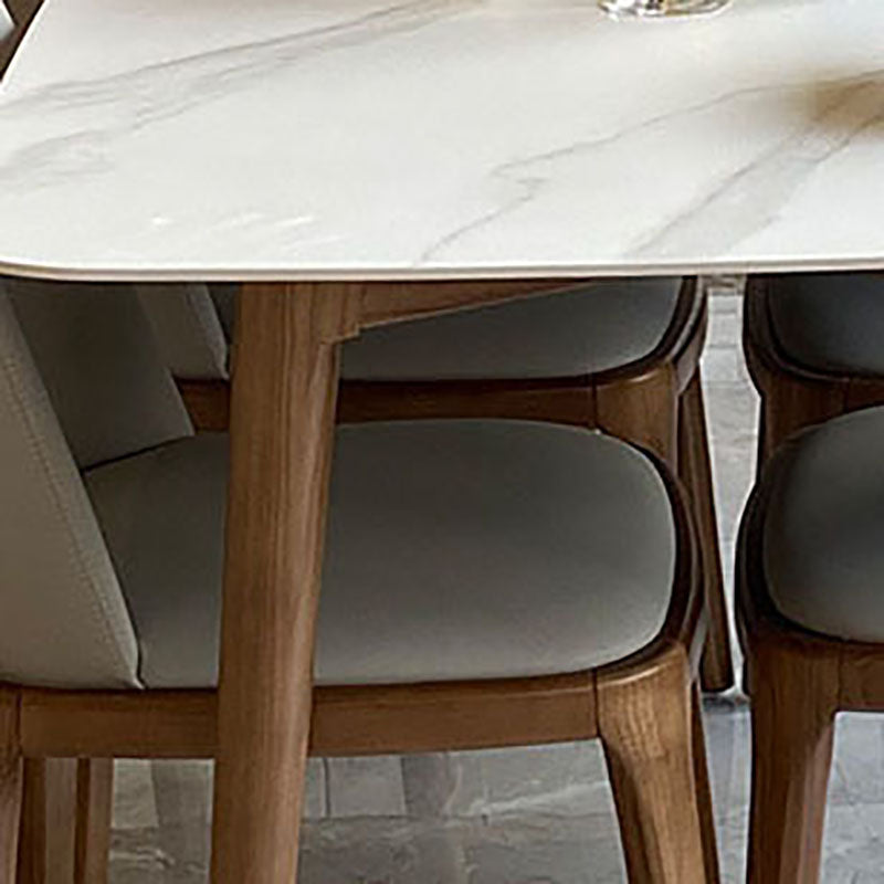 Contemporary Modern Rectangle Stone Table 4 Legs Home Kitchen Dinner Table Clearhalo ' dining_table' 'Dining Tables & Seating' 'Dining Tables' 'furn' 'furn_dining_table' 'Furniture' 'furniture_dining_table' 'Kitchen & Dining Furniture' 'kitchen&dining_furn' 'kitchen' 'kitchen_dining_table' 4666030
