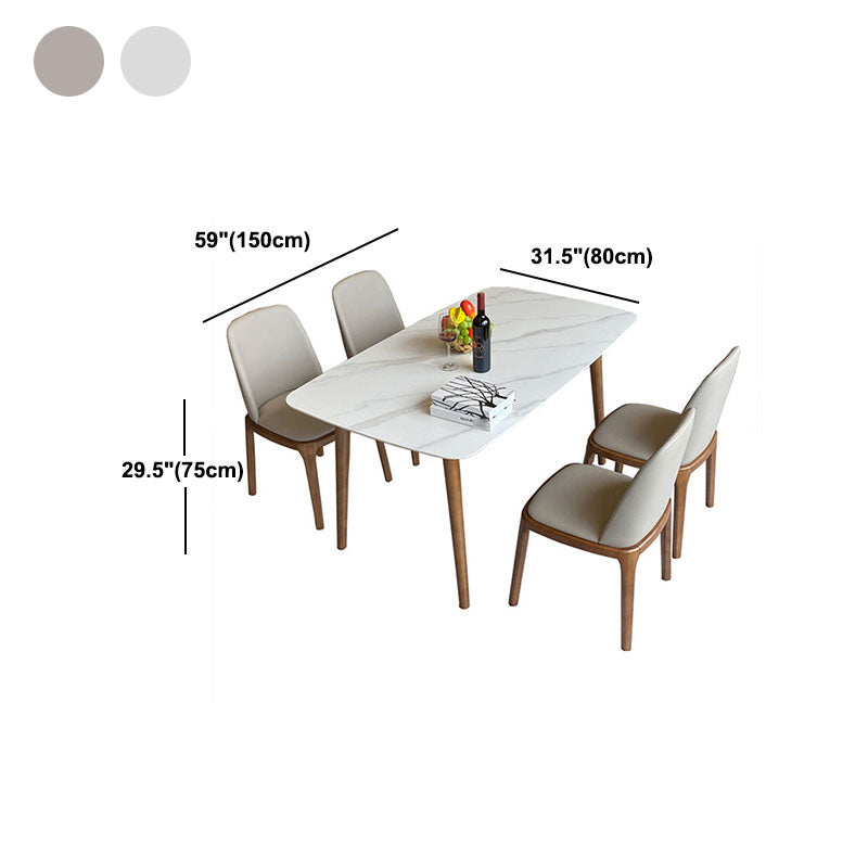 Contemporary Modern Rectangle Stone Table 4 Legs Home Kitchen Dinner Table Clearhalo ' dining_table' 'Dining Tables & Seating' 'Dining Tables' 'furn' 'furn_dining_table' 'Furniture' 'furniture_dining_table' 'Kitchen & Dining Furniture' 'kitchen&dining_furn' 'kitchen' 'kitchen_dining_table' 4666037