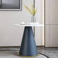 Round Stone Dining Table Modern Living Room Pedestal Casual Dining Table Blue 27.6"L x 27.6"W x 22"H Without Chairs Clearhalo ' dining_table' 'Dining Tables & Seating' 'Dining Tables' 'furn' 'furn_dining_table' 'Furniture' 'furniture_dining_table' 'Kitchen & Dining Furniture' 'kitchen&dining_furn' 'kitchen' 'kitchen_dining_table' 4666055