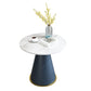 Round Stone Dining Table Modern Living Room Pedestal Casual Dining Table Blue 23.6"L x 23.6"W x 22"H Without Chairs Clearhalo ' dining_table' 'Dining Tables & Seating' 'Dining Tables' 'furn' 'furn_dining_table' 'Furniture' 'furniture_dining_table' 'Kitchen & Dining Furniture' 'kitchen&dining_furn' 'kitchen' 'kitchen_dining_table' 4666056