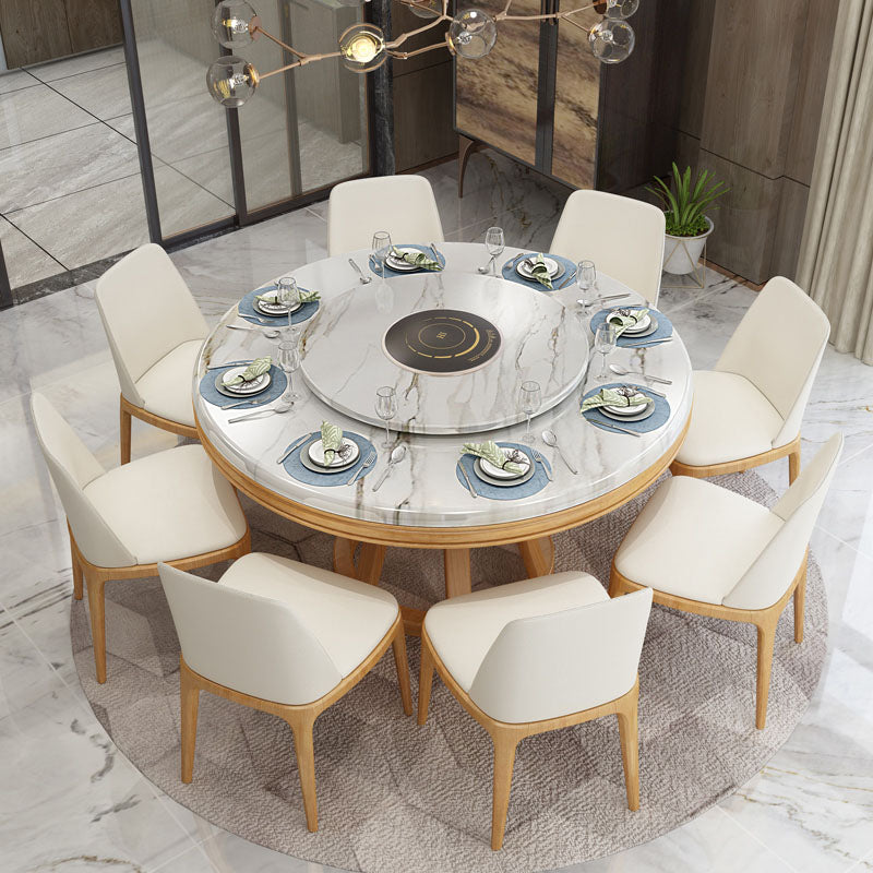 Stone and Solid Wood Dining Table with Pedestal Base Modern Dining Site Table Natural Without Chairs Clearhalo ' dining_table' 'Dining Tables & Seating' 'Dining Tables' 'furn' 'furn_dining_table' 'Furniture' 'furniture_dining_table' 'Kitchen & Dining Furniture' 'kitchen&dining_furn' 'kitchen' 'kitchen_dining_table' 4666084