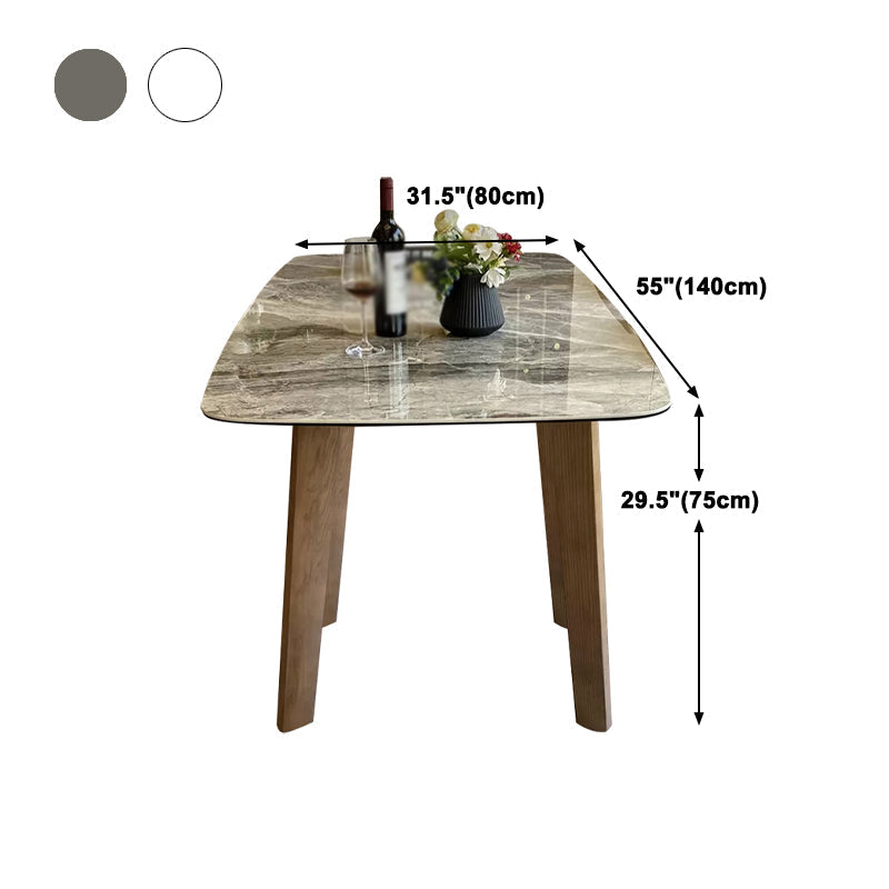 Modern Rectangle Counter Dining Table Solid Wood Legs Dining Room Kitchen Table Clearhalo ' dining_table' 'Dining Tables & Seating' 'Dining Tables' 'furn' 'furn_dining_table' 'Furniture' 'furniture_dining_table' 'Kitchen & Dining Furniture' 'kitchen&dining_furn' 'kitchen' 'kitchen_dining_table' 4666113
