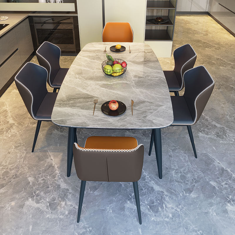 Sintered Stone Top Industrial Table for Restaurant Rectangle Dining Table with 4 Legs 63"L x 35.4"W x 29.5"H Without Chairs Clearhalo ' dining_table' 'Dining Tables & Seating' 'Dining Tables' 'furn' 'furn_dining_table' 'Furniture' 'furniture_dining_table' 'Kitchen & Dining Furniture' 'kitchen&dining_furn' 'kitchen' 'kitchen_dining_table' 4666120