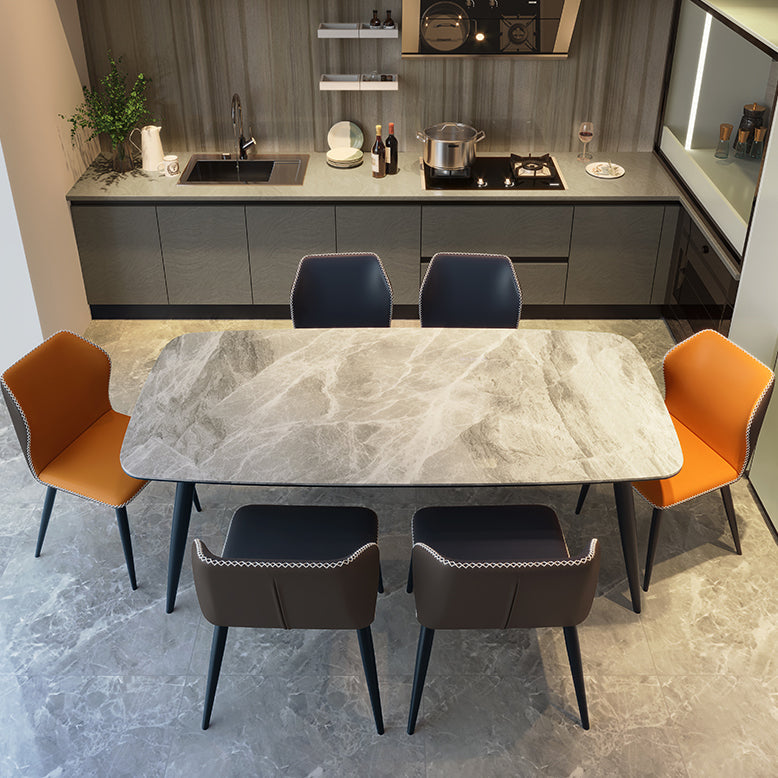 Sintered Stone Top Industrial Table for Restaurant Rectangle Dining Table with 4 Legs Clearhalo ' dining_table' 'Dining Tables & Seating' 'Dining Tables' 'furn' 'furn_dining_table' 'Furniture' 'furniture_dining_table' 'Kitchen & Dining Furniture' 'kitchen&dining_furn' 'kitchen' 'kitchen_dining_table' 4666127