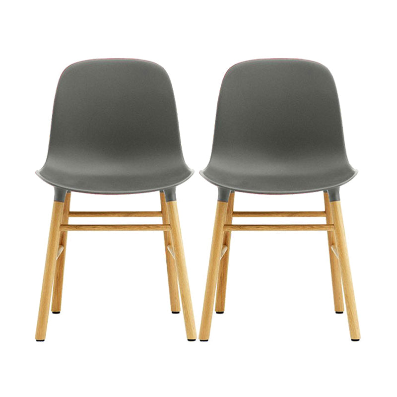 Modern Style Chairs Dining Armless Chairs with Wooden Legs for Kitchen Grey 2 Piece Set Clearhalo ' kitchen&dining_furn' 'Dining Chairs' 'Dining Tables & Seating' 'dining_chair' 'furn' 'furn_dining_chair' 'Furniture' 'furniture_dining_chair' 'Kitchen & Dining Furniture' 'kitchen' 4666163