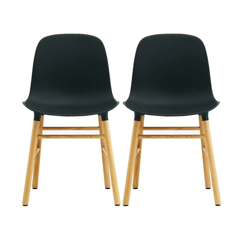 Modern Style Chairs Dining Armless Chairs with Wooden Legs for Kitchen Black 2 Piece Set Clearhalo ' kitchen&dining_furn' 'Dining Chairs' 'Dining Tables & Seating' 'dining_chair' 'furn' 'furn_dining_chair' 'Furniture' 'furniture_dining_chair' 'Kitchen & Dining Furniture' 'kitchen' 4666168