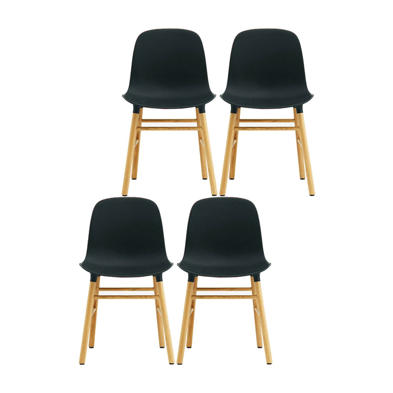 Modern Style Chairs Dining Armless Chairs with Wooden Legs for Kitchen Black 4 Piece Set Clearhalo ' kitchen&dining_furn' 'Dining Chairs' 'Dining Tables & Seating' 'dining_chair' 'furn' 'furn_dining_chair' 'Furniture' 'furniture_dining_chair' 'Kitchen & Dining Furniture' 'kitchen' 4666170
