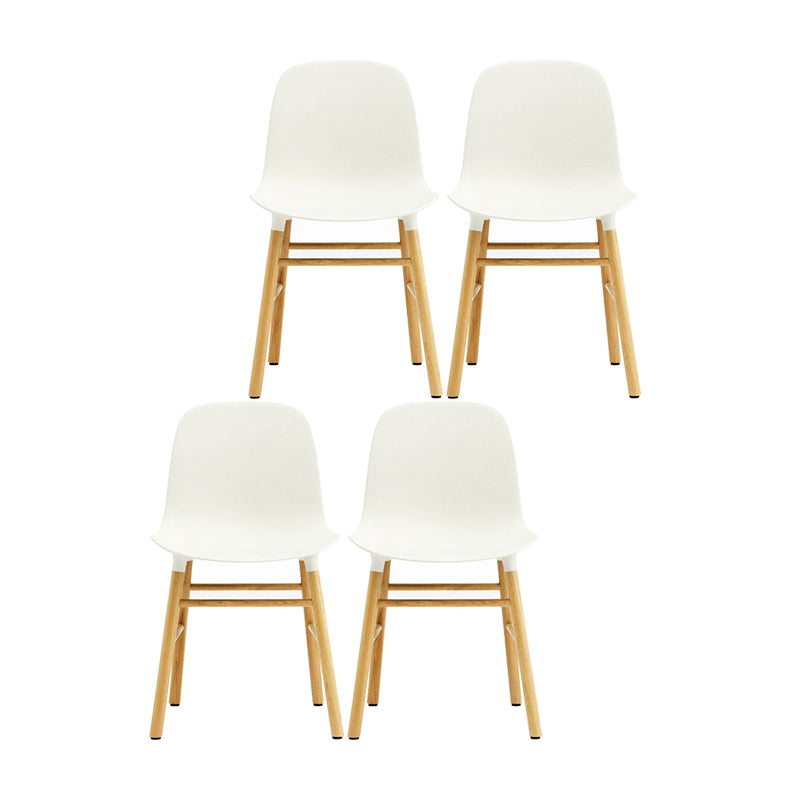 Modern Style Chairs Dining Armless Chairs with Wooden Legs for Kitchen White 4 Piece Set Clearhalo ' kitchen&dining_furn' 'Dining Chairs' 'Dining Tables & Seating' 'dining_chair' 'furn' 'furn_dining_chair' 'Furniture' 'furniture_dining_chair' 'Kitchen & Dining Furniture' 'kitchen' 4666176