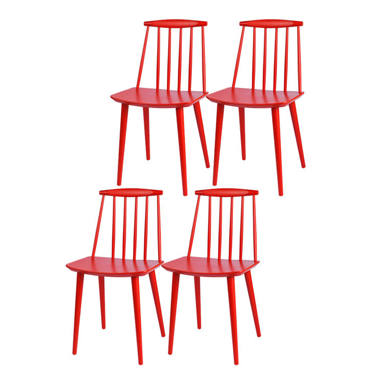 Modern Chair Dining Armless Chairs with Wooden Legs for Kitchen Red 4 Piece Set Clearhalo ' kitchen&dining_furn' 'Dining Chairs' 'Dining Tables & Seating' 'dining_chair' 'furn' 'furn_dining_chair' 'Furniture' 'furniture_dining_chair' 'Kitchen & Dining Furniture' 'kitchen' 4666205