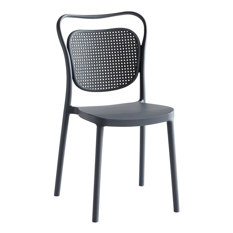 Scandinavian Design Plastic Dining Armless Chairs for Home Open Back Side Chair Grey 1 Piece Clearhalo ' kitchen&dining_furn' 'Dining Chairs' 'Dining Tables & Seating' 'dining_chair' 'furn' 'furn_dining_chair' 'Furniture' 'furniture_dining_chair' 'Kitchen & Dining Furniture' 'kitchen' 4666218