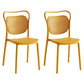 Scandinavian Design Plastic Dining Armless Chairs for Home Open Back Side Chair Yellow 2 Piece Set Clearhalo ' kitchen&dining_furn' 'Dining Chairs' 'Dining Tables & Seating' 'dining_chair' 'furn' 'furn_dining_chair' 'Furniture' 'furniture_dining_chair' 'Kitchen & Dining Furniture' 'kitchen' 4666226