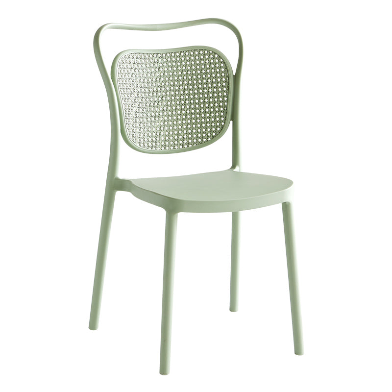 Scandinavian Design Plastic Dining Armless Chairs for Home Open Back Side Chair Green 1 Piece Clearhalo ' kitchen&dining_furn' 'Dining Chairs' 'Dining Tables & Seating' 'dining_chair' 'furn' 'furn_dining_chair' 'Furniture' 'furniture_dining_chair' 'Kitchen & Dining Furniture' 'kitchen' 4666231