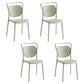 Scandinavian Design Plastic Dining Armless Chairs for Home Open Back Side Chair Green 4 Piece Set Clearhalo ' kitchen&dining_furn' 'Dining Chairs' 'Dining Tables & Seating' 'dining_chair' 'furn' 'furn_dining_chair' 'Furniture' 'furniture_dining_chair' 'Kitchen & Dining Furniture' 'kitchen' 4666235