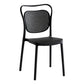 Scandinavian Design Plastic Dining Armless Chairs for Home Open Back Side Chair Black 1 Piece Clearhalo ' kitchen&dining_furn' 'Dining Chairs' 'Dining Tables & Seating' 'dining_chair' 'furn' 'furn_dining_chair' 'Furniture' 'furniture_dining_chair' 'Kitchen & Dining Furniture' 'kitchen' 4666240
