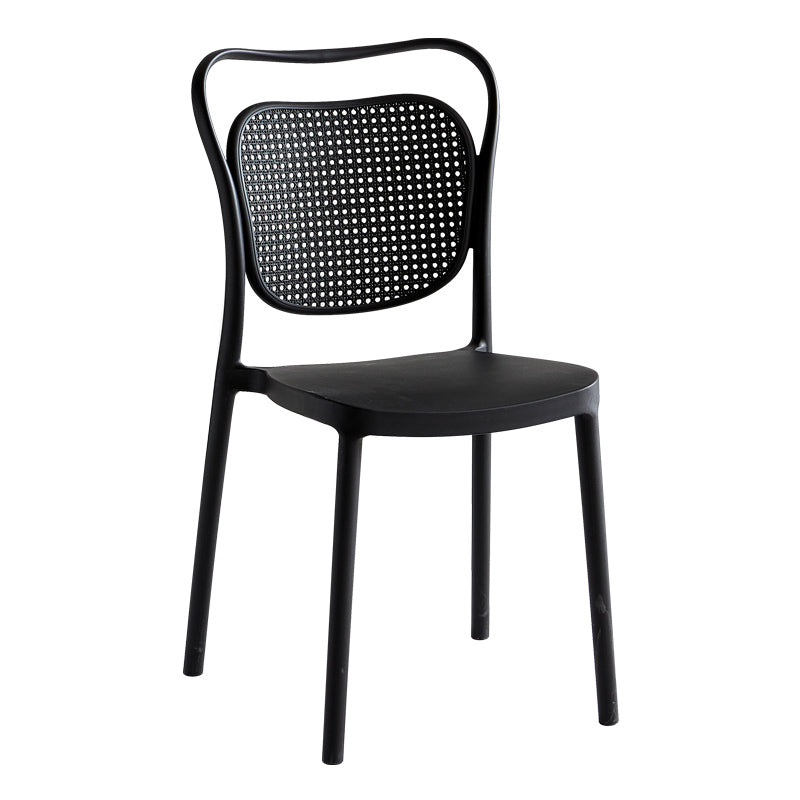 Scandinavian Design Plastic Dining Armless Chairs for Home Open Back Side Chair Black 1 Piece Clearhalo ' kitchen&dining_furn' 'Dining Chairs' 'Dining Tables & Seating' 'dining_chair' 'furn' 'furn_dining_chair' 'Furniture' 'furniture_dining_chair' 'Kitchen & Dining Furniture' 'kitchen' 4666240
