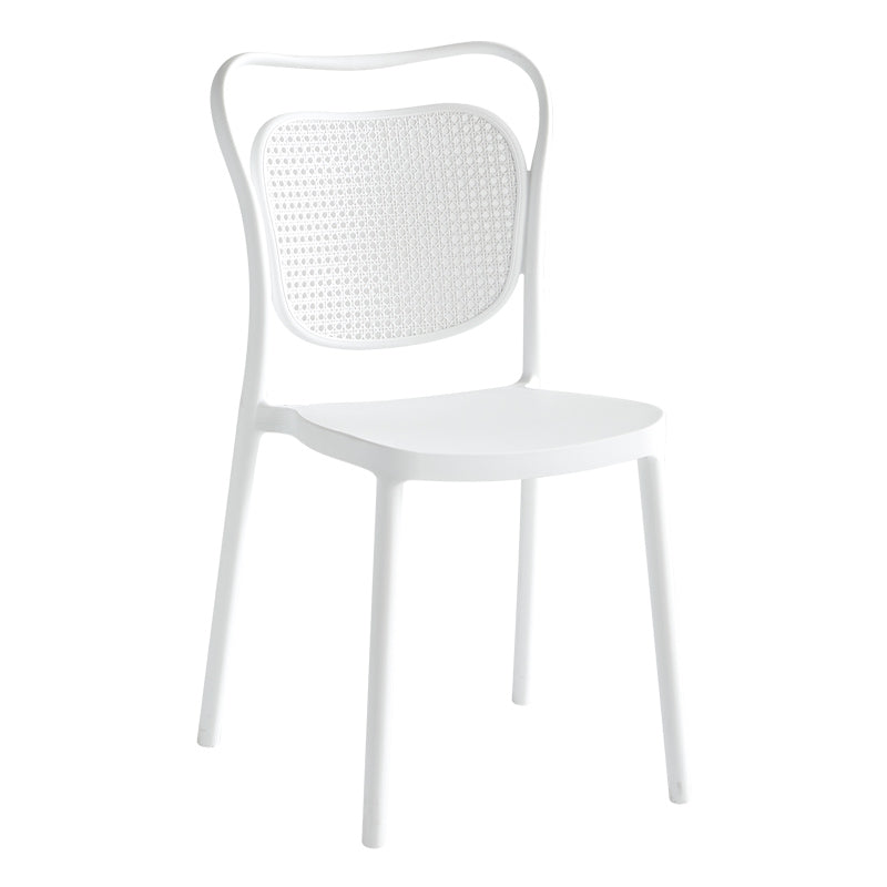 Scandinavian Design Plastic Dining Armless Chairs for Home Open Back Side Chair White 1 Piece Clearhalo ' kitchen&dining_furn' 'Dining Chairs' 'Dining Tables & Seating' 'dining_chair' 'furn' 'furn_dining_chair' 'Furniture' 'furniture_dining_chair' 'Kitchen & Dining Furniture' 'kitchen' 4666243