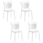 Scandinavian Design Plastic Dining Armless Chairs for Home Open Back Side Chair White 4 Piece Set Clearhalo ' kitchen&dining_furn' 'Dining Chairs' 'Dining Tables & Seating' 'dining_chair' 'furn' 'furn_dining_chair' 'Furniture' 'furniture_dining_chair' 'Kitchen & Dining Furniture' 'kitchen' 4666245