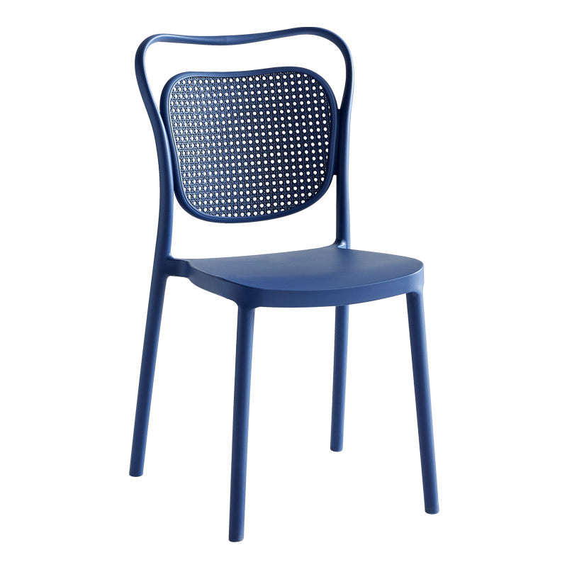 Scandinavian Design Plastic Dining Armless Chairs for Home Open Back Side Chair Blue 1 Piece Clearhalo ' kitchen&dining_furn' 'Dining Chairs' 'Dining Tables & Seating' 'dining_chair' 'furn' 'furn_dining_chair' 'Furniture' 'furniture_dining_chair' 'Kitchen & Dining Furniture' 'kitchen' 4666246