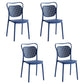 Scandinavian Design Plastic Dining Armless Chairs for Home Open Back Side Chair Blue 4 Piece Set Clearhalo ' kitchen&dining_furn' 'Dining Chairs' 'Dining Tables & Seating' 'dining_chair' 'furn' 'furn_dining_chair' 'Furniture' 'furniture_dining_chair' 'Kitchen & Dining Furniture' 'kitchen' 4666248