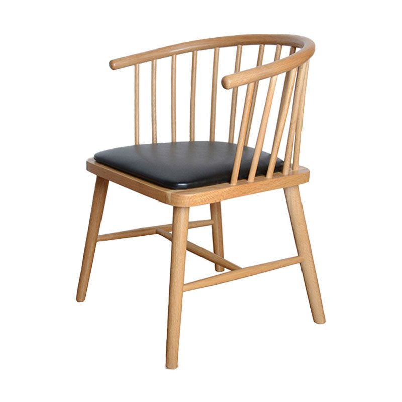 Modern Style Windsor Back Chair Dining Arm Chairs with Wooden Legs for Kitchen Natural Wood Black 1 Piece Clearhalo ' kitchen&dining_furn' 'Dining Chairs' 'Dining Tables & Seating' 'dining_chair' 'furn' 'furn_dining_chair' 'Furniture' 'furniture_dining_chair' 'Kitchen & Dining Furniture' 'kitchen' 4666251