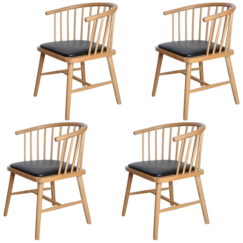 Modern Style Windsor Back Chair Dining Arm Chairs with Wooden Legs for Kitchen Natural Wood Black 4 Piece Set Clearhalo ' kitchen&dining_furn' 'Dining Chairs' 'Dining Tables & Seating' 'dining_chair' 'furn' 'furn_dining_chair' 'Furniture' 'furniture_dining_chair' 'Kitchen & Dining Furniture' 'kitchen' 4666254